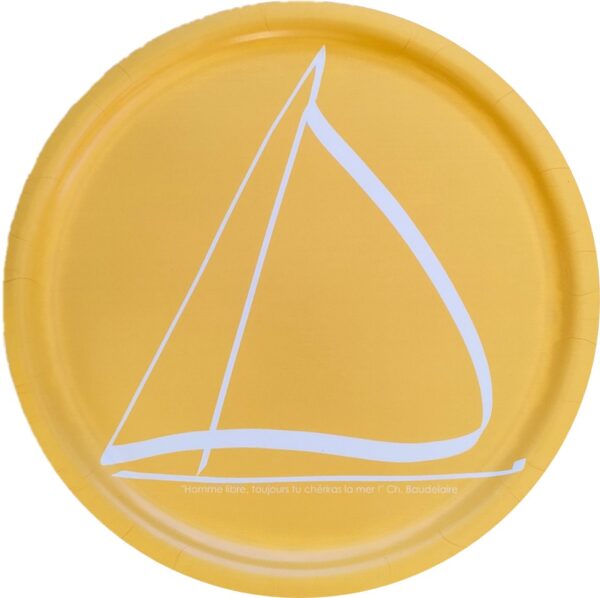 Plateau à voile, jaune safran 35cm